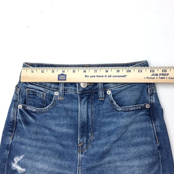 American Eagle Women's Mom Jeans Stretch Distressed size 000 length 28" - Picture 4 of 9